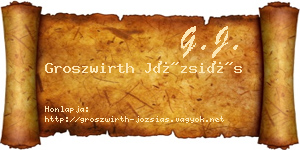 Groszwirth Józsiás névjegykártya